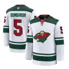 Men's Minnesota Wild Retired Player #5 Brad Bombardir Fanatics Away White Premium Player Jersey