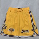 Men's Los Angeles Lakers Retro Basketball Gold Shorts With Patch Lakers
