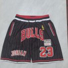 Men's Chicago Bulls JUST DON Basketball Shorts Red Strip Zipper Pants With 23