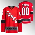 Men's Carolina Hurricanes Custom Red Reverse Retro Stitched Jersey