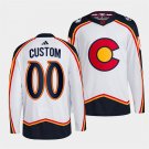 Men's Youth Colorado Avalanche Custom White Reverse Retro Primegreen Jersey