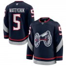 Mens Columbus Blue Jackets #5 Denton Mateychuk Navy Stadium Series Premium Player Jersey