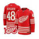 Men's Detroit Red Wings #48 Jonatan Berggren Red Heritage-Rich Centennial Premium Jersey