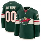 Men's Youth Minnesota Wild Custom Stitched Fanatics Home Green Jersey