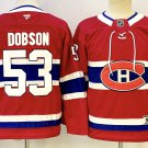 Mens Montreal Canadiens #53 Noah Dobson Red 2024-25 Stitched Jersey