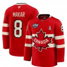 Men's Canada Hockey #8 Cale Makar Red 2025 4 Nations Face Off Authentic Jersey
