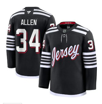 Mens New Jersey Devils #34 Jake Allen Fanatics Black Alternate Premium Jersey