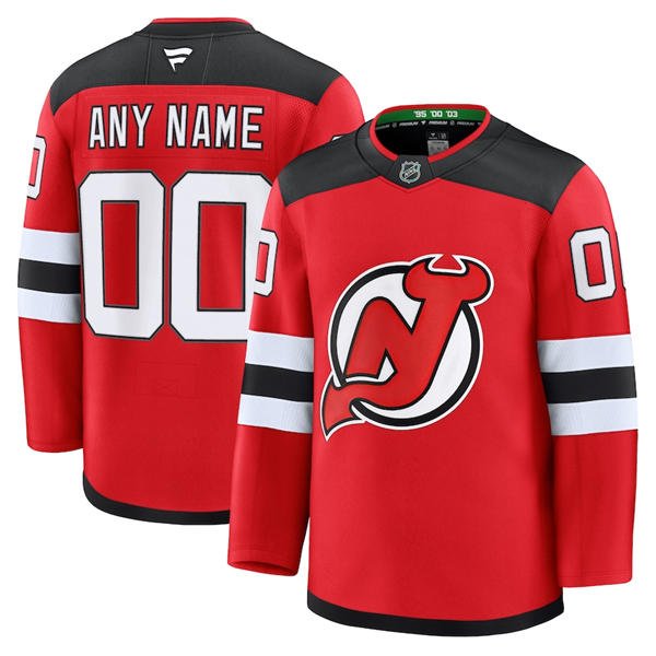 Men's New Jersey Devils Custom Stitched Fanatics Home Red Jersey
