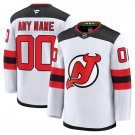 Men's New Jersey Devils Custom Stitched Fanatics Away White Jersey