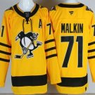 Men's Pittsburgh Penguins #71 Evgeni Malkin Yellow Alternate Authentic Jersey