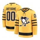 Pittsburgh Penguins Custom Fanatics Gold Alternate Premium Player Jersey