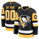 Pittsburgh Penguins Custom Stitched Fanatics Home Black Jersey