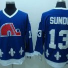 Quebec Nordiques #13 Mats Sundin Navy Blue Throwback CCM Jersey