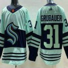 Men's Seattle Kraken #31 Philipp Grubauer Light Green Reverse Retro Jersey