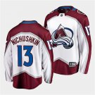Men's Colorado Avalanche #13 Valeri Nichushkin White Away Blue Number Premier Player Jersey