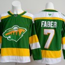 Men's Minnesota Wild #7 Brock Faber Green 2024-25 Alternate Jersey