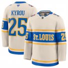 Men's St. Louis Blues #25 Jordan Kyrou Cream 2024-25 Winter Classic Stitched Jersey