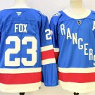 Men's New York Rangers #23 Adam Fox Blue With A Patch Stitched Hockey Jersey