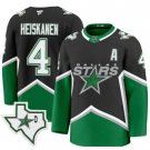 Men's Dallas Stars #4 Miro Heiskanen 99 Cup Champs Throwback Jersey Black
