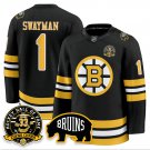 Jeremy Swayman Jersey #1 Boston Bruins Premium Zdeno Chara HOF Stitched Black