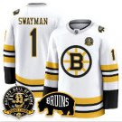 Jeremy Swayman Jersey #1 Boston Bruins Premium Zdeno Chara HOF Stitched White