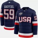 Men's Jake Guentzel Jersey #59 USA Navy 2025 4 Nations Face-Off Stitched