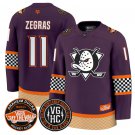 Trevor Zegras Jersey #11 Anaheim Ducks Checkerboard 2025 Premium Stitched Purple