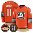 Trevor Zegras Jersey #11 Anaheim Ducks Checkerboard 2025 Premium Stitched Orange