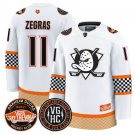 Trevor Zegras Jersey #11 Anaheim Ducks Checkerboard 2025 Premium Stitched White