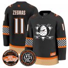 Trevor Zegras Jersey #11 Anaheim Ducks Checkerboard 2025 Premium Stitched Black