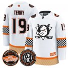 Troy Terry Jersey #19 Anaheim Ducks Checkerboard 2025 Premium Stitched White