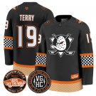 Troy Terry Jersey #19 Anaheim Ducks Checkerboard 2025 Premium Stitched Black
