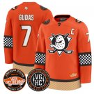 Radko Gudas Jersey #7 Anaheim Ducks Checkerboard 2025 Premium Stitched Orange
