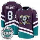 Men Teemu Selnne Jersey #8 Anaheim Ducks MF DOOM Metal Face Villain Stitched