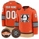 Custom Anaheim Ducks Jersey Checkerboard 2025 Premium All Stitched Orange