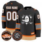 Custom Anaheim Ducks Jersey Checkerboard 2025 Premium All Stitched Black