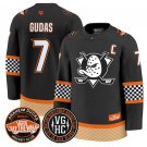 Radko Gudas Jersey #7 Anaheim Ducks Checkerboard 2025 Premium Stitched Black