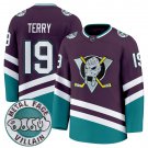 Men Troy Terry Jersey #19 Anaheim Ducks MF DOOM Metal Face Villain Stitched Purple