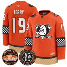 Troy Terry  Jersey #19 Anaheim Ducks Checkerboard 2025 Premium Stitched Orange