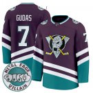 Men Radko Gudas Jersey #7 Anaheim Ducks MF DOOM Metal Face Villain Stitched Purple