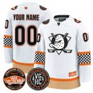Custom Anaheim Ducks Jersey Checkerboard 2025 Premium All Stitched White
