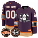 Custom Anaheim Ducks Jersey Checkerboard 2025 Premium All Stitched Purple