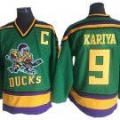 The Mighty Ducks #9 Paul Kariya Green Hockey Movie Jersey