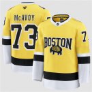 Men's Boston Bruins #73 Charlie McAvoy Gold 2026 Stadium Series Stitched Jersey