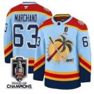 Brad Marchand Jersey #63 Florida Panthers 2025 Stanley Cup Champions Blue