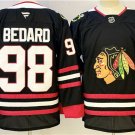 Men's Chicago Blackhawks #98 Connor Bedard Black With A Patch Stitched Hockey Jersey