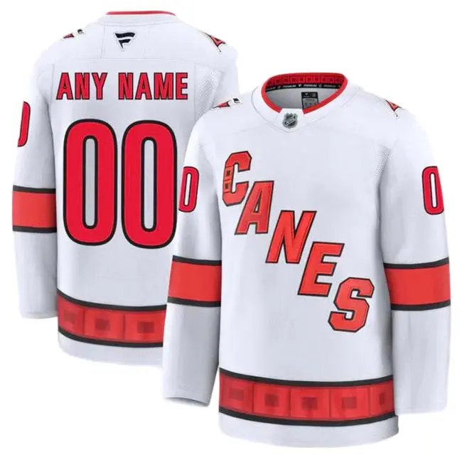 Custom Carolina Hurricanes Jersey Name Number 2025 - 26 Premium Stitched White