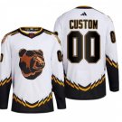 Custom Boston Bruins White Reverse Retro 2.0 Jersey