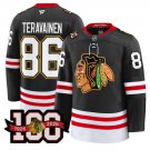 Men Teuvo Teravainen Jersey #86 Chicago Blackhawks 100th Anniversary Black