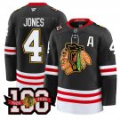 Seth Jones Jersey #4 Chicago Blackhawks 100th Anniversary Stitched Black